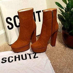 NIB July Schutz Suede Leather Platform Boots